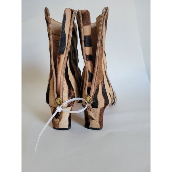J. Crew Calf Hair Stevie Leopard print ankle boots size 6.5 Preppy kitten heel - Picture 3 of 6